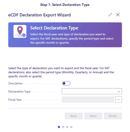 eCDF Declaration Export Wizard walkthrough